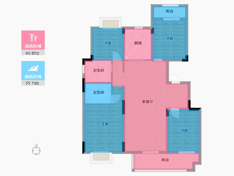 江西省-赣州市-中梁蟠龙府-104.00-户型库-动静分区