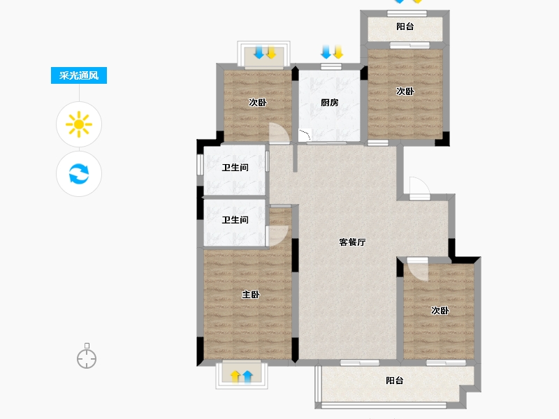 江西省-赣州市-中梁蟠龙府-104.00-户型库-采光通风