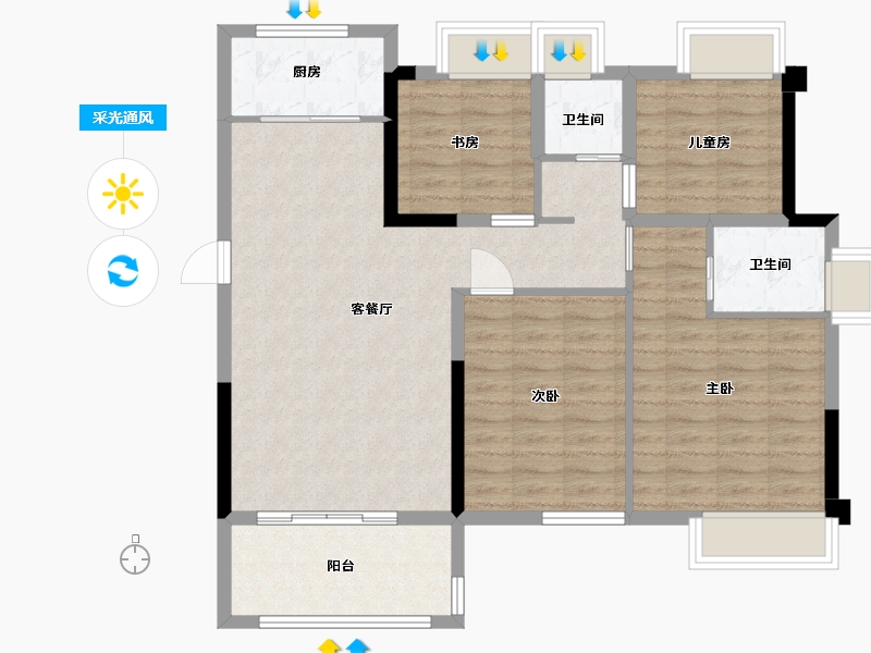 江西省-赣州市-先锋丽景-94.00-户型库-采光通风