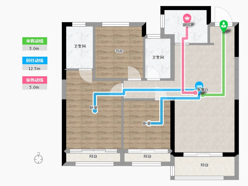 浙江省-温州市-金悦澜湾-82.45-户型库-动静线