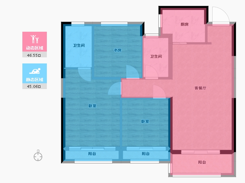 浙江省-温州市-金悦澜湾-82.45-户型库-动静分区