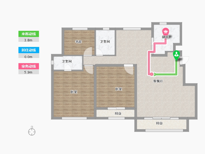 山东省-滨州市-北汽（滨州）九水御熙-128.00-户型库-动静线