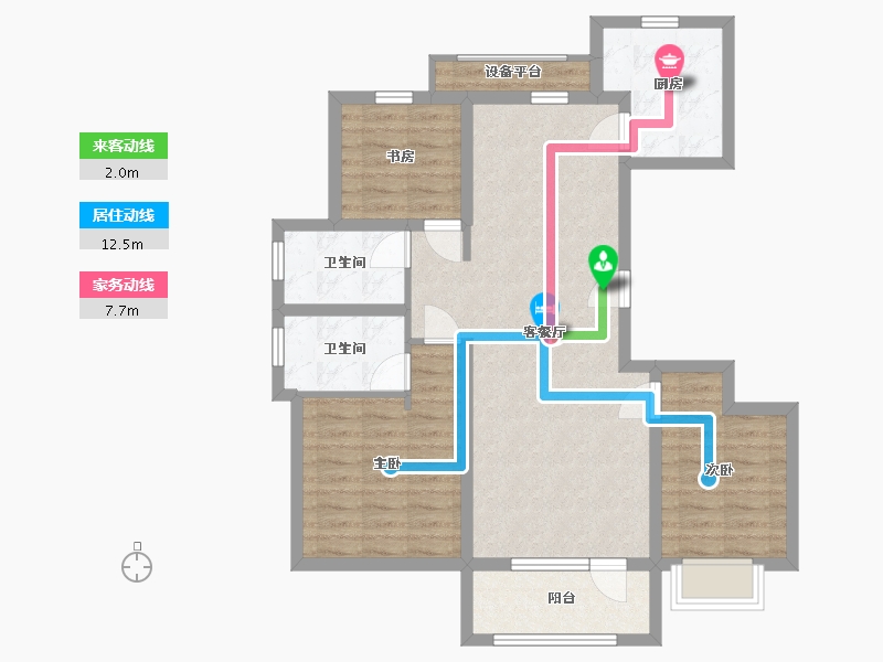 山东省-青岛市-华发四季-86.73-户型库-动静线