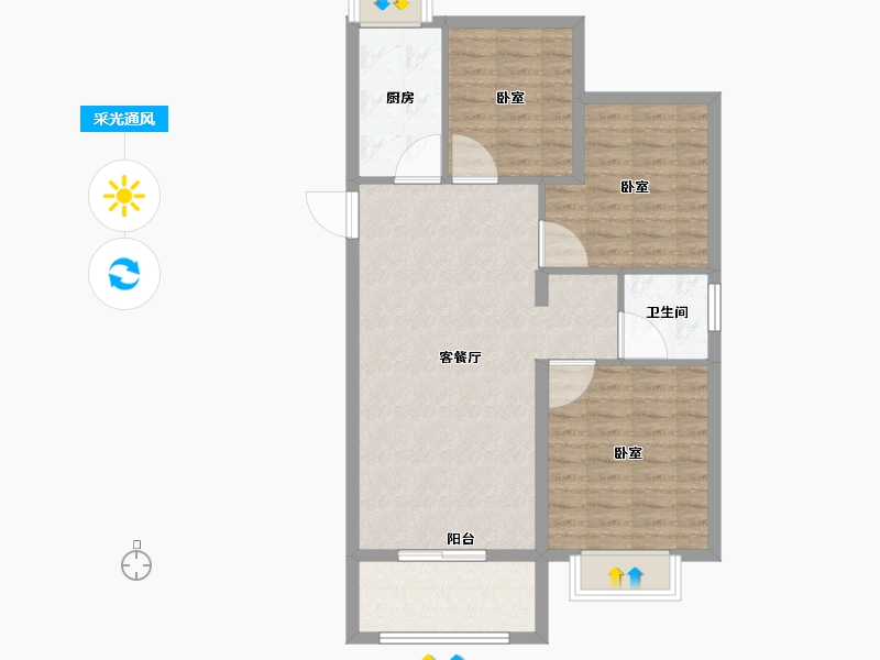 浙江省-嘉兴市-元宝湾二期-82.01-户型库-采光通风