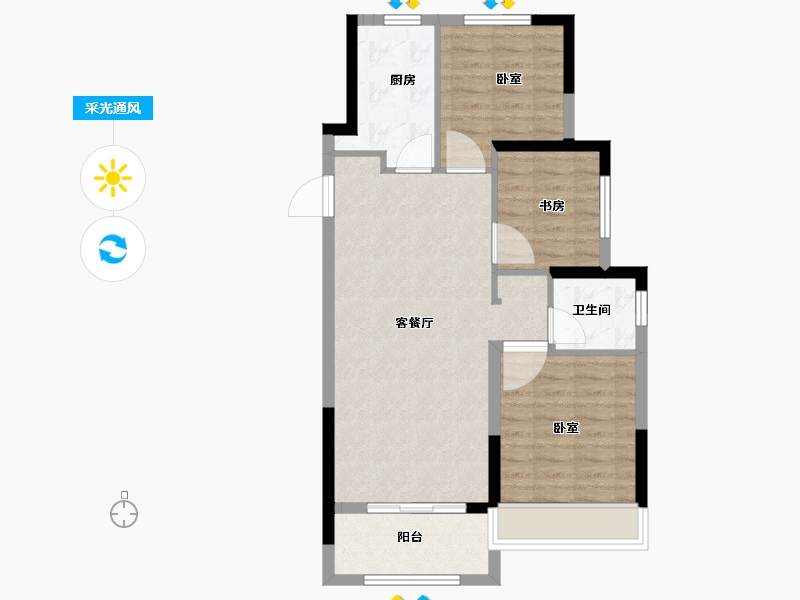 河南省-郑州市-银基国际旅游度假区-72.00-户型库-采光通风