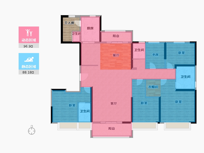 新疆维吾尔自治区-乌鲁木齐市-乌鲁木齐碧桂园-173.14-户型库-动静分区