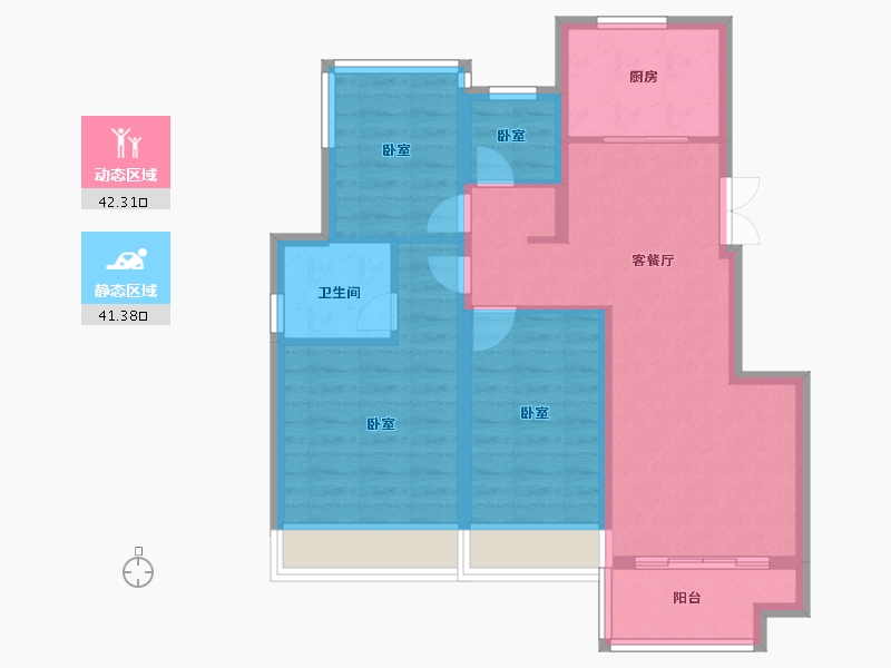 安徽省-合肥市-弘阳时光里-74.20-户型库-动静分区