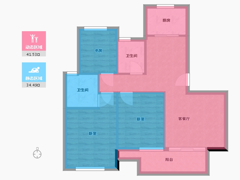 浙江省-湖州市-汎港润合-67.91-户型库-动静分区