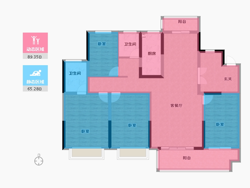 山东省-菏泽市-丽水湖梧桐苑-138.00-户型库-动静分区