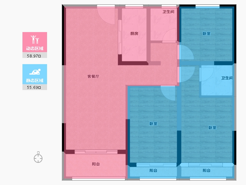 河南省-郑州市-花漾里-102.60-户型库-动静分区