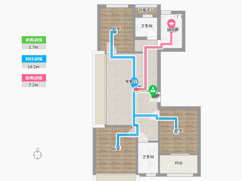 浙江省-湖州市-赞成海月-72.35-户型库-动静线