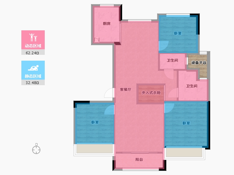 浙江省-湖州市-赞成海月-87.71-户型库-动静分区