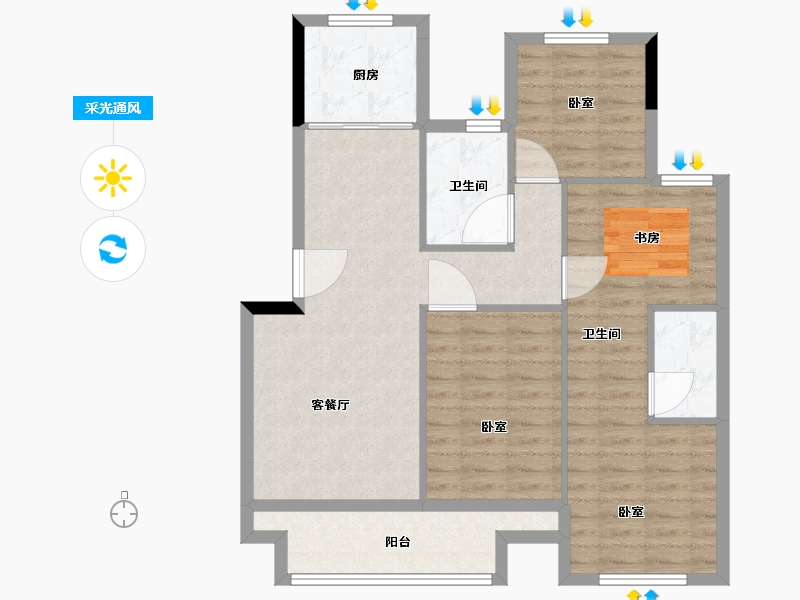 浙江省-湖州市-汎港润合-89.00-户型库-采光通风