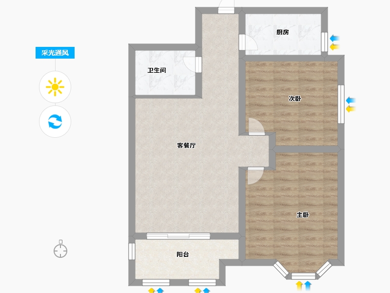 山西省-长治市-和合人家-69.10-户型库-采光通风