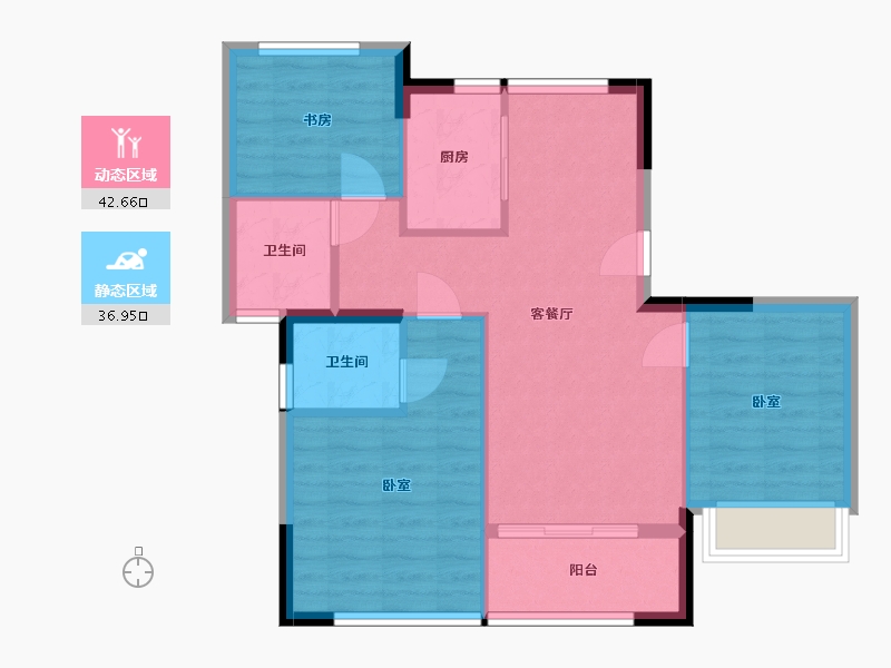 浙江省-杭州市-万城杭宁府-71.76-户型库-动静分区