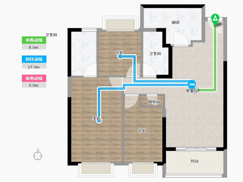 福建省-南平市-南平恒大御景-103.99-户型库-动静线