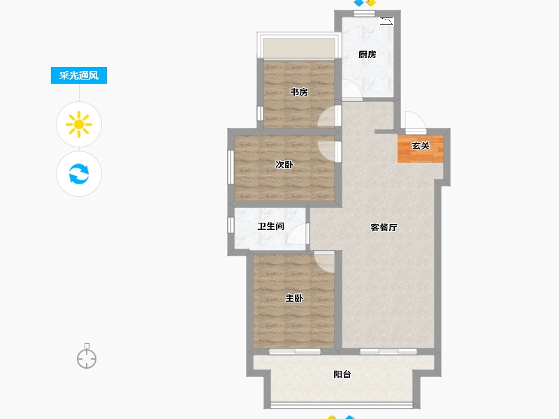 安徽省-阜阳市-保利颍州堂悦-81.21-户型库-采光通风