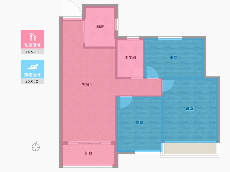 浙江省-绍兴市-七里金湾-73.42-户型库-动静分区