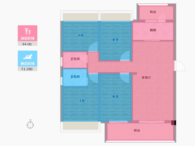 安徽省-亳州市-鸿路橘子洲-102.75-户型库-动静分区