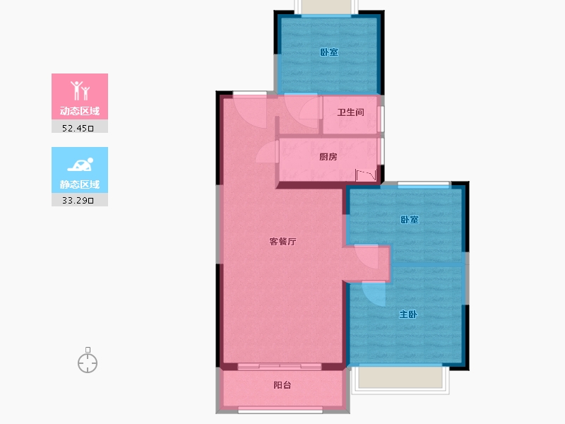 河南省-郑州市-亚星环翠居-76.74-户型库-动静分区