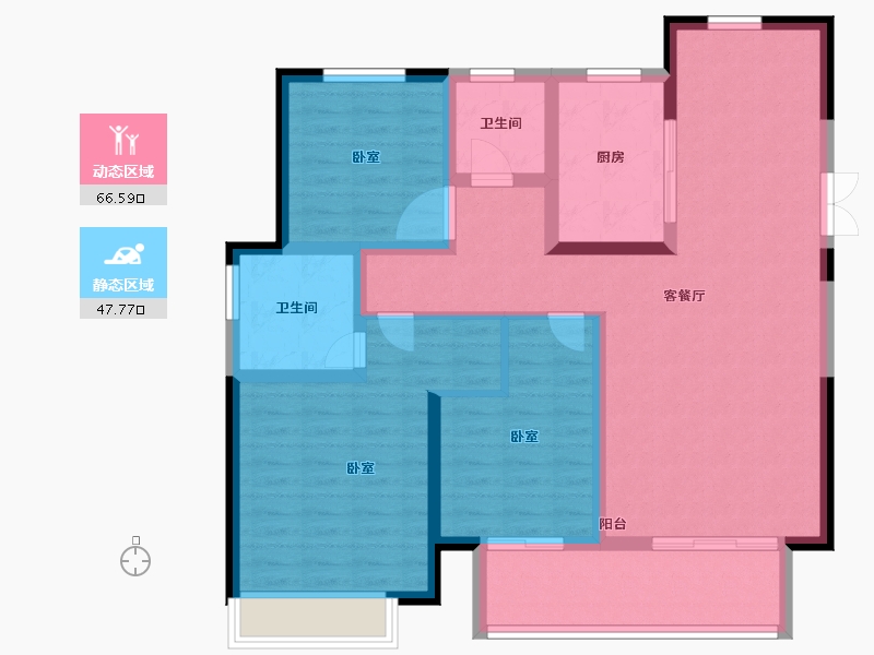 浙江省-嘉兴市-海盐吾悦广场-102.19-户型库-动静分区