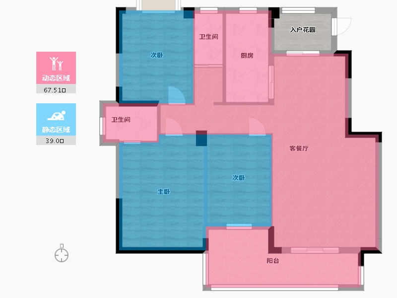 江西省-吉安市-吉安鹭洲府邸-100.16-户型库-动静分区