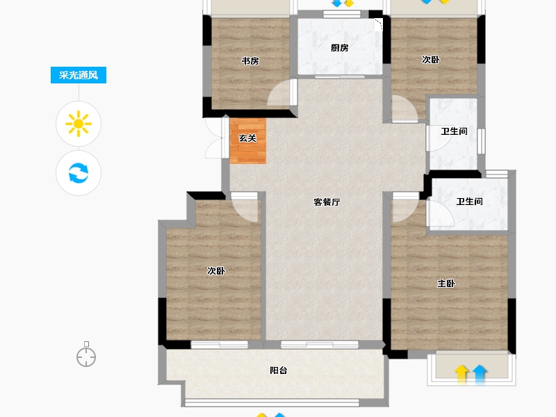 安徽省-阜阳市-万创城市之光-97.00-户型库-采光通风