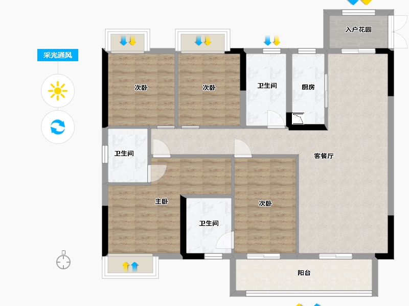 江西省-赣州市-嘉福·新天地-112.00-户型库-采光通风