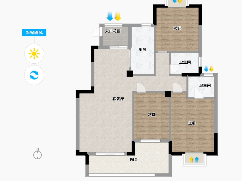 江西省-吉安市-吉安鹭洲府邸-99.51-户型库-采光通风