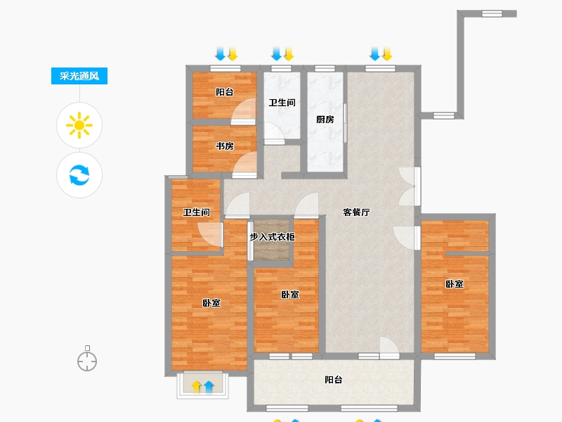 山东省-青岛市-省房万豪庄园-116.01-户型库-采光通风