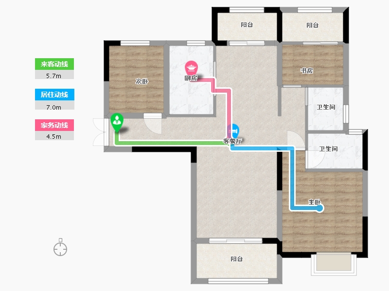 江西省-吉安市-城建花苑-96.70-户型库-动静线