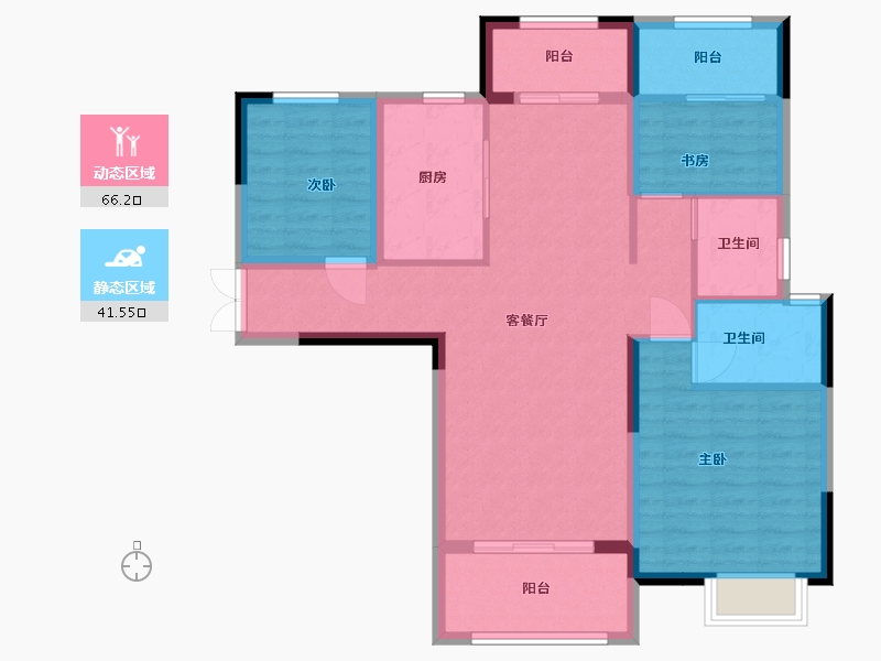 江西省-吉安市-城建花苑-96.70-户型库-动静分区