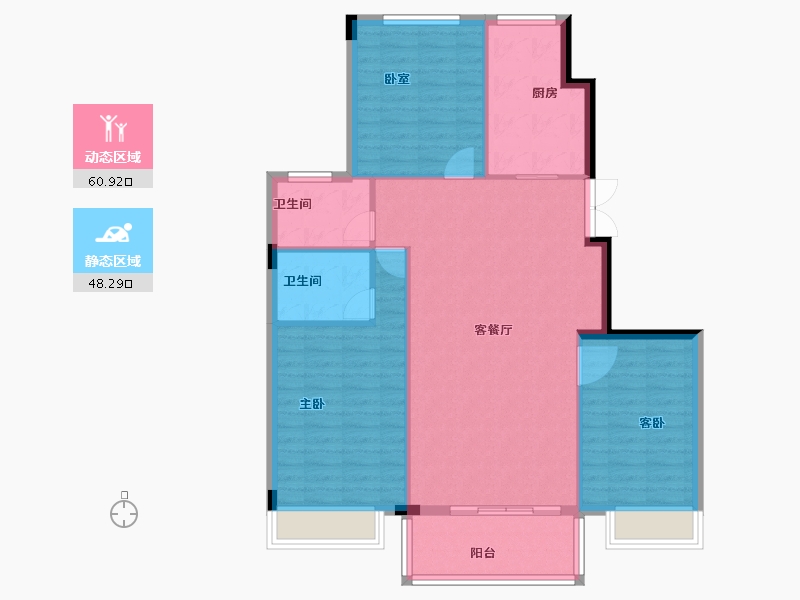 山东省-菏泽市-国璟府-100.34-户型库-动静分区