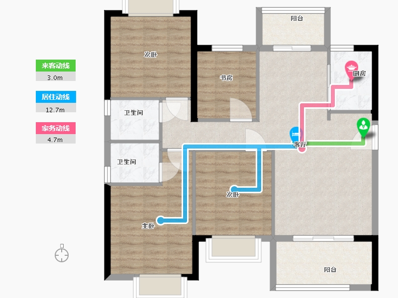 福建省-福州市-天福·渔夫岛-97.00-户型库-动静线