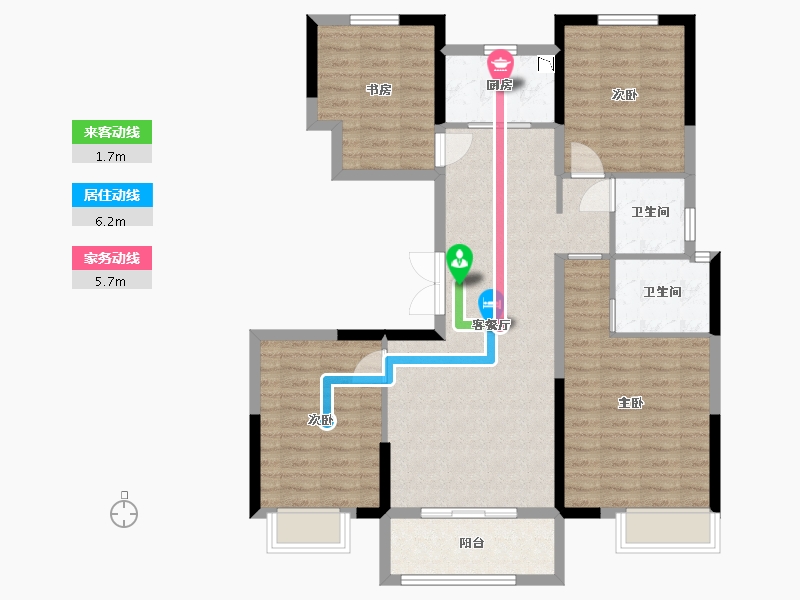 江西省-吉安市-中梁玖號院-100.80-户型库-动静线