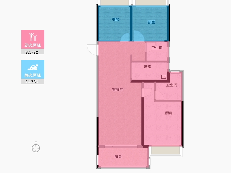 安徽省-芜湖市-万华·南湖春晓-94.25-户型库-动静分区