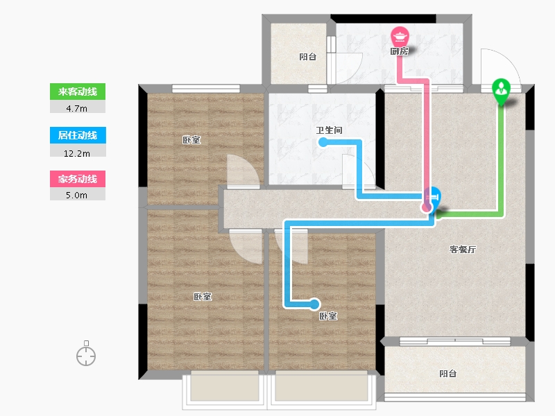 浙江省-湖州市-德清恒大珺庭-89.00-户型库-动静线