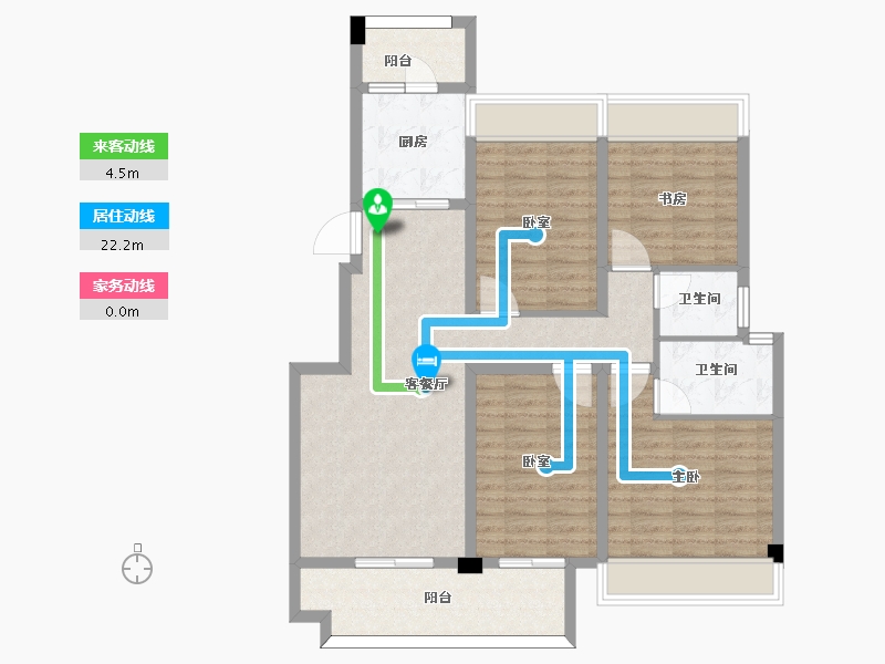 安徽省-亳州市-鸿路橘子洲-100.98-户型库-动静线