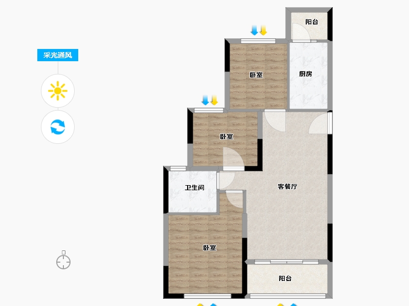 浙江省-湖州市-德清恒大珺庭-88.00-户型库-采光通风