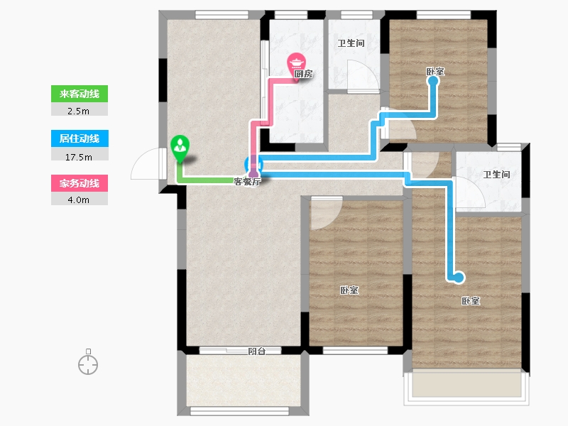 山东省-菏泽市-丽水湖梧桐苑-95.01-户型库-动静线