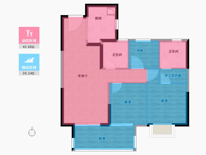 福建省-龙岩市-融创玖峯台-71.00-户型库-动静分区