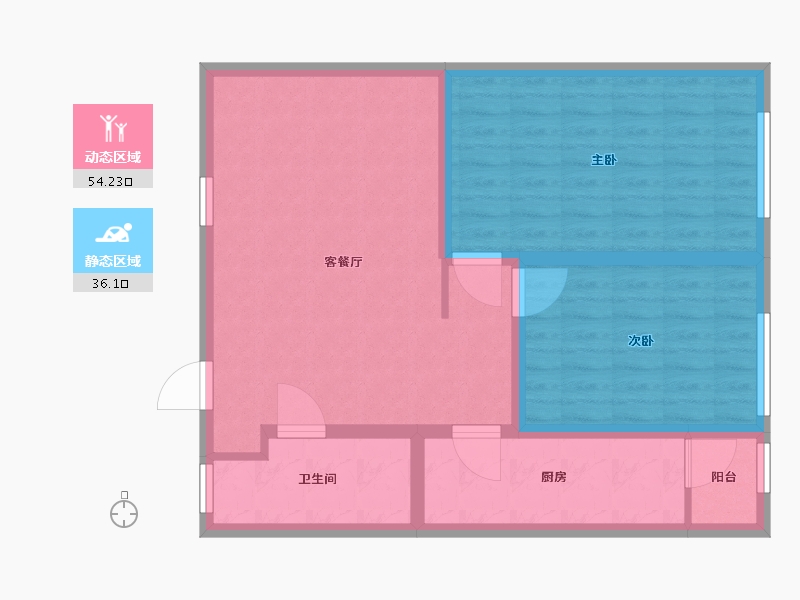 山东省-青岛市-明德小镇公寓-81.00-户型库-动静分区