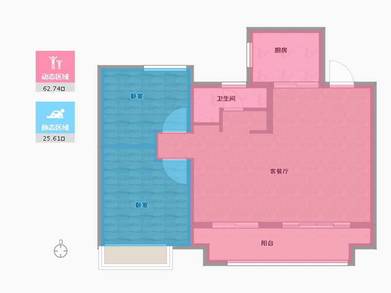 安徽省-芜湖市-伟星万科东方珑胤台-80.01-户型库-动静分区