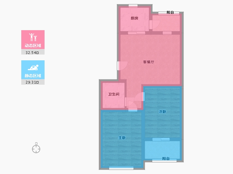 山东省-青岛市-即发金色华山-53.99-户型库-动静分区