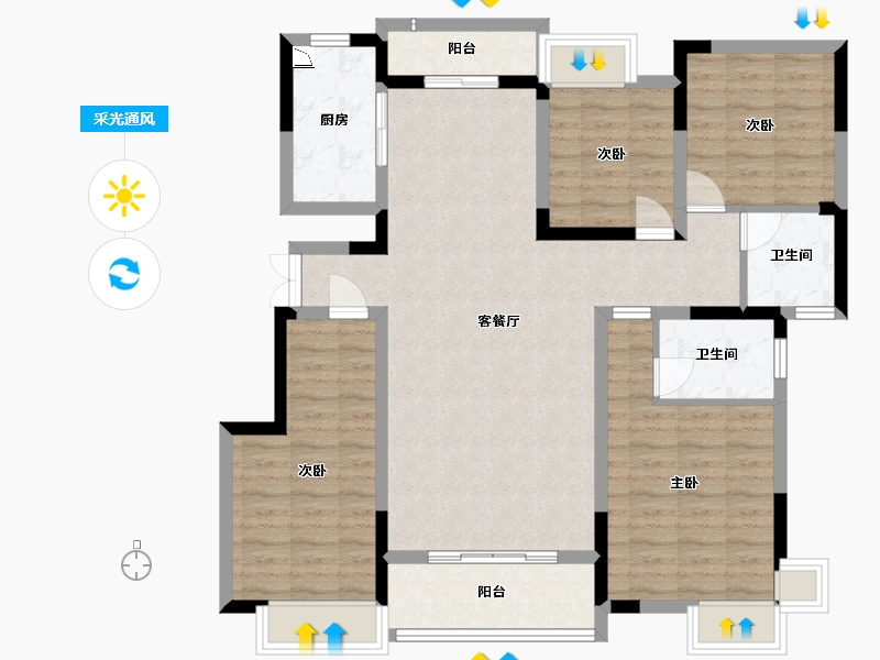 江西省-吉安市-滨江·凤凰城-108.00-户型库-采光通风