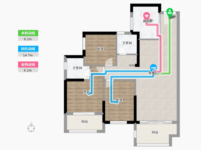 福建省-泉州市-禹洲嘉誉风华-86.88-户型库-动静线