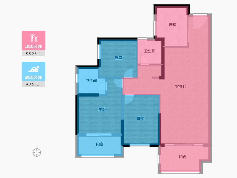 福建省-泉州市-禹洲嘉誉风华-86.88-户型库-动静分区