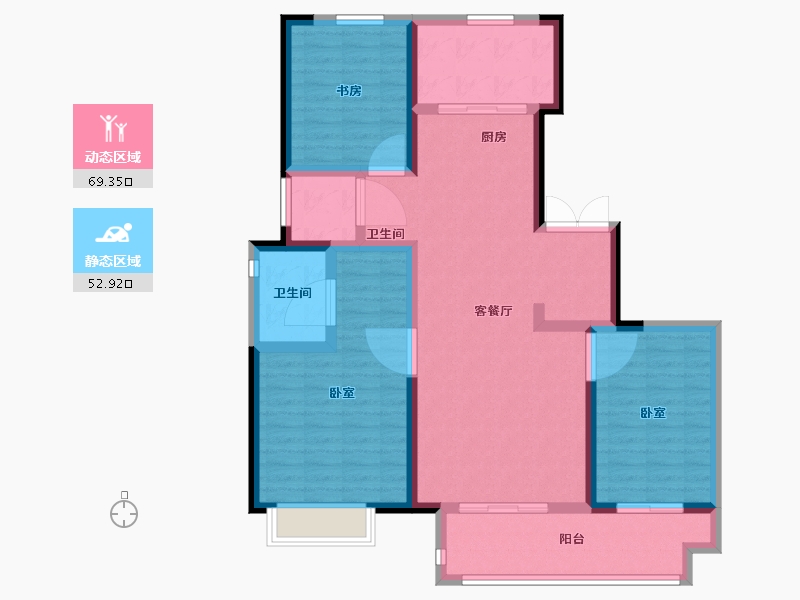 浙江省-嘉兴市-海盐吾悦广场-110.00-户型库-动静分区