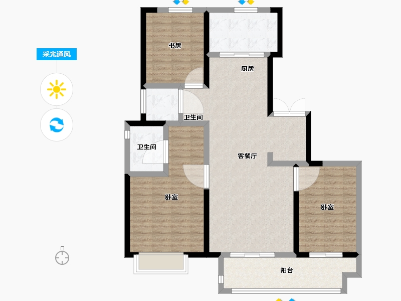 浙江省-嘉兴市-海盐吾悦广场-110.00-户型库-采光通风