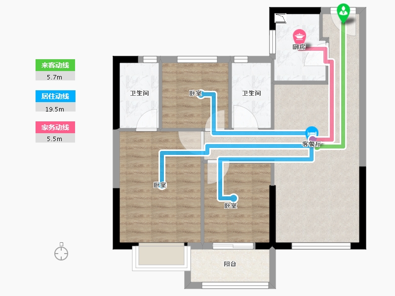 福建省-泉州市-中骏世纪公馆-70.99-户型库-动静线